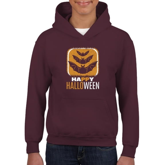 Happy Halloween Bat Stack Hoodie Juniors -Image by Shutterstock, Small