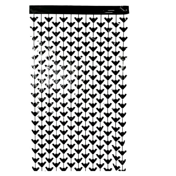 Happy Halloween Bats Pattern Door Streamers Black Horror Backdrop Party Decorations for Horror Party 79x39 Inches
