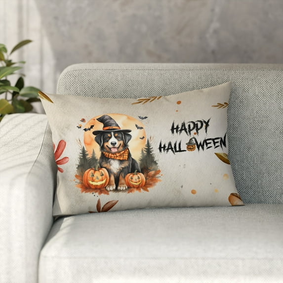 Happy Halloween Bernese Mountain Dog Witches Hat Pumpkin Carving Pillowcase Double Sided Berner Lover Gifts Pillow Case Covers - 02019