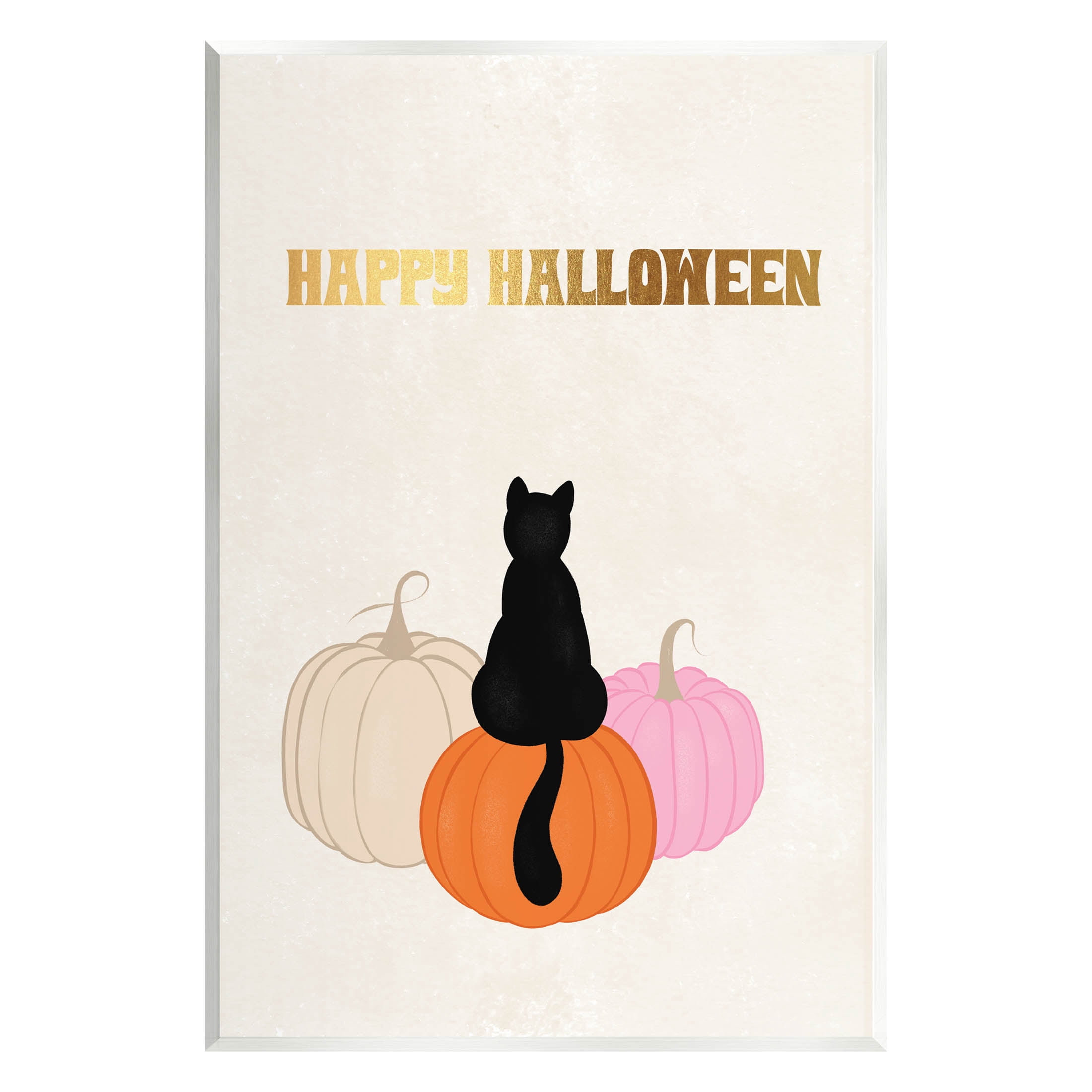 Happy Halloween Black Cat Pumpkins Holiday Graphic Art Unframed Art Print Wall Art