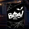 Happy Halloween Boo Pumpkin Face Bat Watercolor Spiderweb Holiday Flag
