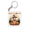thumbnail image 1 of Happy Halloween Bull Terrier Witches Hat Pumpkin Carving Acrylic Keychain Bully Dog Lovers Gifts Idea Collar Charm Tag Keyring - 02019, 1 of 5