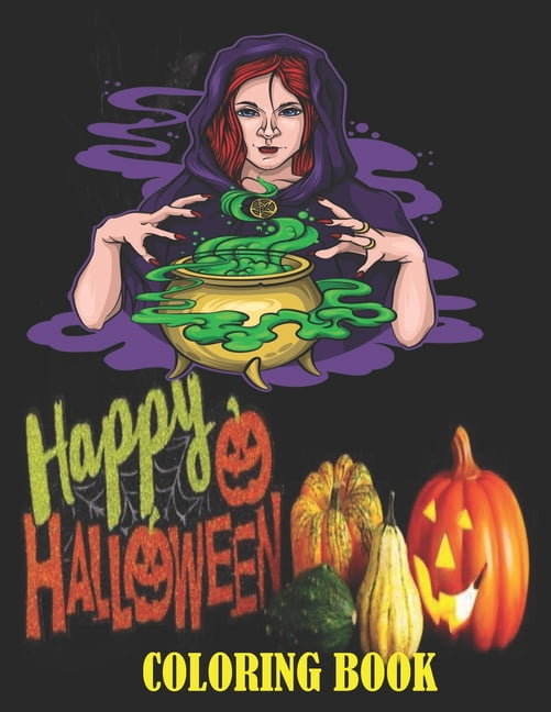 Happy Halloween Coloring Book : Cute Halloween Coloring Book For Kids 4