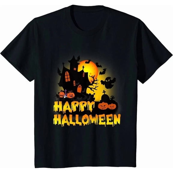 Happy Halloween Costumes Funny Pumpkins House Youth Unisex T-shirt