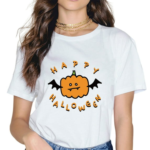 Happy Halloween Costumes Funny Pumpkins Women T-Shirt