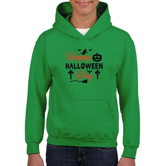 Happy Halloween Day Hoodie Juniors -Image by Shutterstock, Large