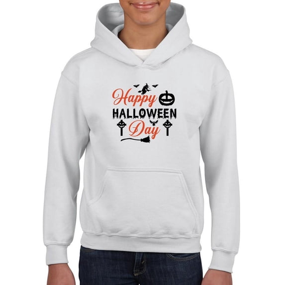 Happy Halloween Day Hoodie Juniors -Image by Shutterstock, Medium