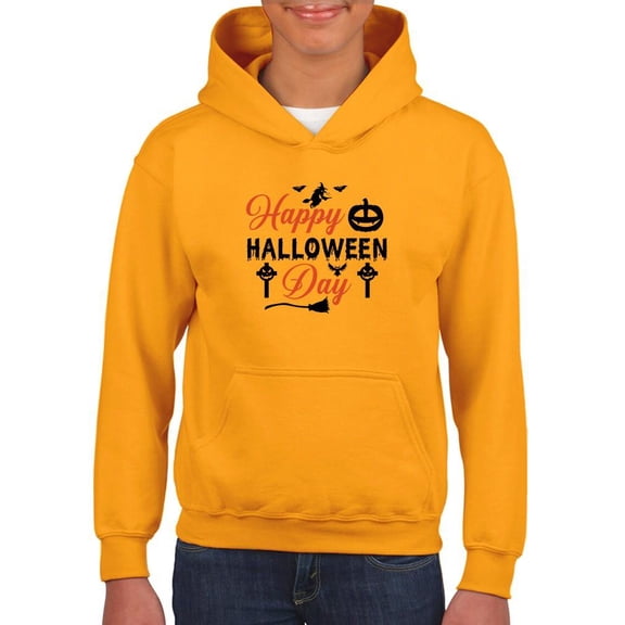 Happy Halloween Day Hoodie Juniors -Image by Shutterstock,  x-Large