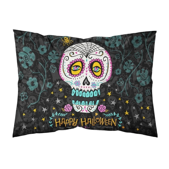 Happy Halloween Day of the Dead Fabric Standard Pillowcase