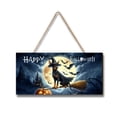 thumbnail image 1 of Happy Halloween Doberman Pinscher Witch Pumpkins Bats Landscape Wood Sign Doberman Dog Lover Gifts Hanging Wall Home Decor - 13012, 1 of 5