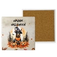 thumbnail image 1 of Happy Halloween Doberman Pinscher Witches Hat Pumpkin Carving Set of 4 Stone Coasters Doberman Dog Lover Gifts 4x4in Absorbent Soapstone Coaster - 02019, 1 of 5