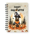 thumbnail image 1 of Happy Halloween Doberman Pinscher Witches Hat Pumpkin Carving Spiral Bound Journal Doberman Dog Lover Gifts 5x7in Spiral Notebook - 02019, 1 of 5