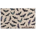 thumbnail image 1 of Happy Halloween Door Mat Decorations Pumpkin Skull Bat Spider Doormat Retro Outdoor Inside Floor Rugs Crystal Velvet 30x17 Inches, 1 of 7