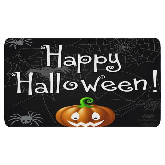 Happy Halloween Door Mat,Durable Absorbent Indoor Outdoor 17x30 Inch Horror Pumpkin Ghost Floor Mats for Room Winter Laundry