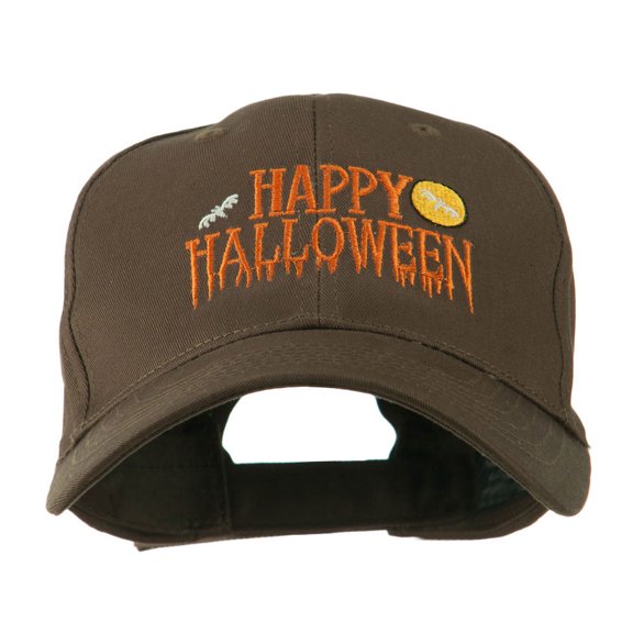 Happy Halloween Dripping Down Embroidered Cap - Brown OSFM