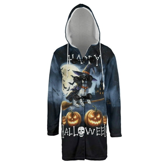 Happy Halloween English Setter Witch Pumpkins Bats All Over Print 3D Hooded Duffle Toggle Coat Dog Lover - 13012