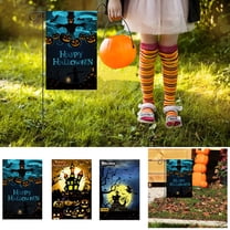 Happy Halloween Evil Pumpkin Garden Flag 12x18 Inch, Vertical Double Sided Happy Halloween Pumpkin Holiday Outside Decorations Burlap Yard Flag