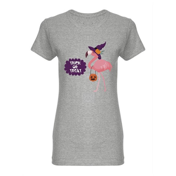 Happy Halloween Flamingo Shaped T-Shirt Women -Image by Shutterstock, Female Small