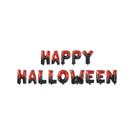 Happy Halloween Foil Balloon Letter Garland All Black Red
