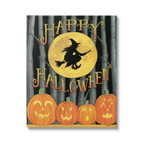 Happy Halloween Forest Witch Holiday Graphic Art Gallery Wrapped Canvas Print Wall Art