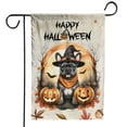 thumbnail image 1 of Happy Halloween French Bulldog Witches Hat Pumpkin Carving Garden Flag 12x18in Double Sided Dog Lover Gifts Outdoor Decor - 02019, 1 of 5