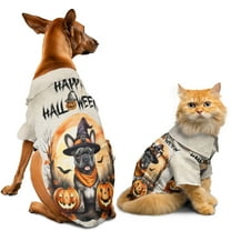 Happy Halloween French Bulldog Witches Hat Pumpkin Carving Hawaiian Summer Shirt for Small Medium Large Dog Cat Dog Lover Gifts - 02019