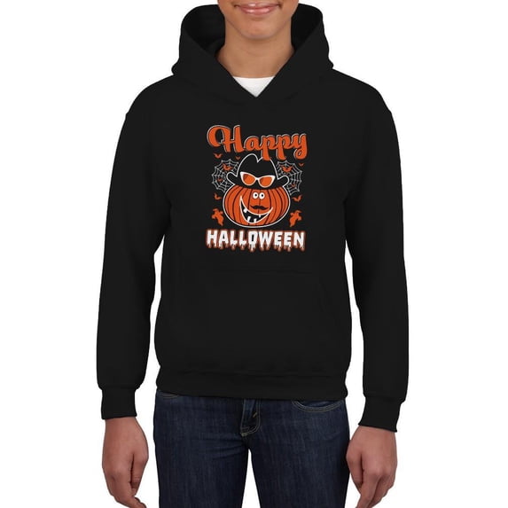 Happy Halloween Fun Pumpkin Hoodie Juniors -Image by Shutterstock, Small