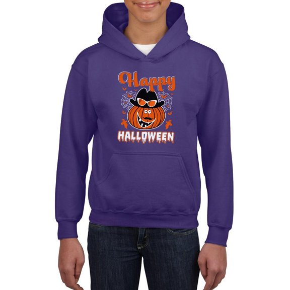 Happy Halloween Fun Pumpkin Hoodie Juniors -Image by Shutterstock,  x-Large