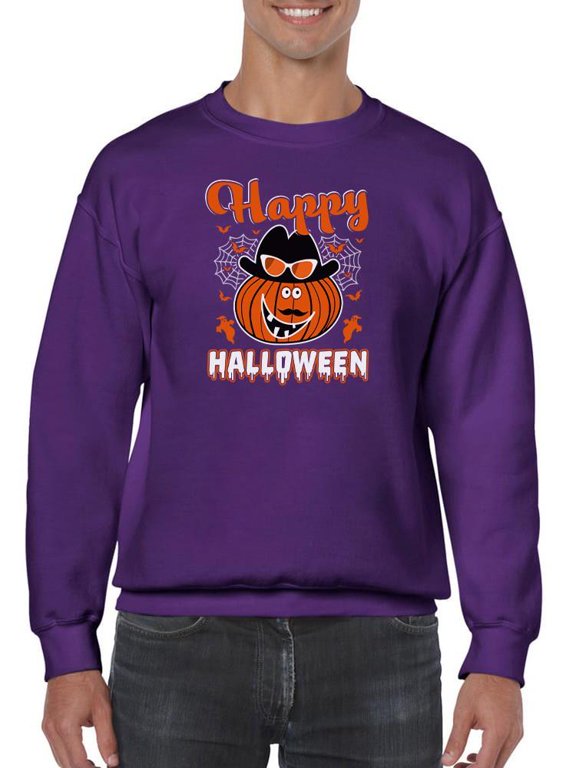 Happy Halloween Fun Pumpkin Sweatshirt Men -Image by Shutterstock, Male Small