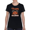 thumbnail image 1 of Happy Halloween Fun Pumpkin T-Shirt Women -Image by Shutterstock, Female 4X-Large, 1 of 4