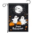 thumbnail image 1 of Happy Halloween Garden Flag 12X18 IN Double Sided Vintage Ghosts Pumpkins Garden Flags for Halloween Harvest Farmhouse Fall Yard Outside Decoration, 1 of 6