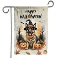 thumbnail image 1 of Happy Halloween German Shepherd Witches Hat Pumpkin Carving Garden Flag 12x18in Double Sided Alsatian Dog Lover Gifts Outdoor Decor - 02019, 1 of 5