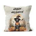 thumbnail image 1 of Happy Halloween German Shorthaired Pointer Witches Hat Pumpkin Carving Pillow Cushion Double Sided GSP Lover Dog Gift Throw Pillow - 02019, 1 of 4