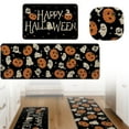 thumbnail image 1 of Happy Halloween Ghost Boo Kitchen Rugs Set of 2, Spooky Polka Dot Kitchen Mats Decor, Funny Holiday Floor Door Mat Home Decorations - 16x24 and 16x47 Inch, 1 of 8