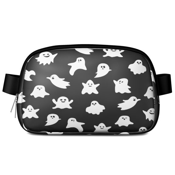 Happy Halloween Ghost Pattern Cute Fanny Packs for Women,Travel Waterproof Crossbody Fanny Bags Waist Purse for Women Anti Theft Adjustable Strap for Running Travel Cycling