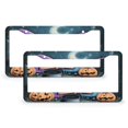 thumbnail image 1 of Happy Halloween Gnomes License Plate Frame 2 Pieces Rustic Halloween Decorations License Plate Frames Cover Holders for Women Men US Vehicles 2 Holes Aluminum Metal License Plate Cover, 1 of 6