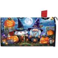 thumbnail image 1 of Happy Halloween Gnomes Pumpkin Mailbox Cover Halloween Haunts Magnetic Mailbox Cover Standard Size for Outdoor Garden Yard Decorations, 1 of 6