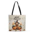thumbnail image 1 of Happy Halloween Goldendoodle Witches Hat Pumpkin Carving All Over Print 3D Canvas Tote Bag Doodle Dog Lover Gifts Idea Reusable Handbag - 02019, 1 of 5