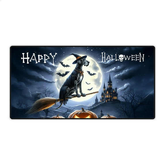 Happy Halloween Great Dane Witch Pumpkins Bats Desk Mat Full Keyboard Mouse Pad Danes Dog Lover Gifts Large Mousepad - 13012