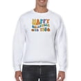 thumbnail image 1 of Happy Halloween Groovy Style Sweatshirt Men -Image by Shutterstock, Male 5X-Large, 1 of 4