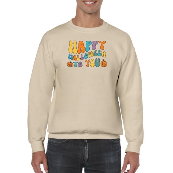 Happy Halloween Groovy Style Sweatshirt Men -Image by Shutterstock, Male Medium