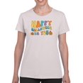 thumbnail image 1 of Happy Halloween Groovy Style T-Shirt Women -Image by Shutterstock, Female 5X-Large, 1 of 4