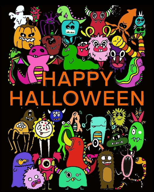 Happy Halloween: Halloween coloring book. 42 scenes and characters straight out of the Halloween tradition to put childr, (Paperback)