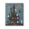 thumbnail image 1 of Happy Halloween Haunted Ghost House Holiday Graphic Art Gallery Wrapped Canvas Print Wall Art, 1 of 7