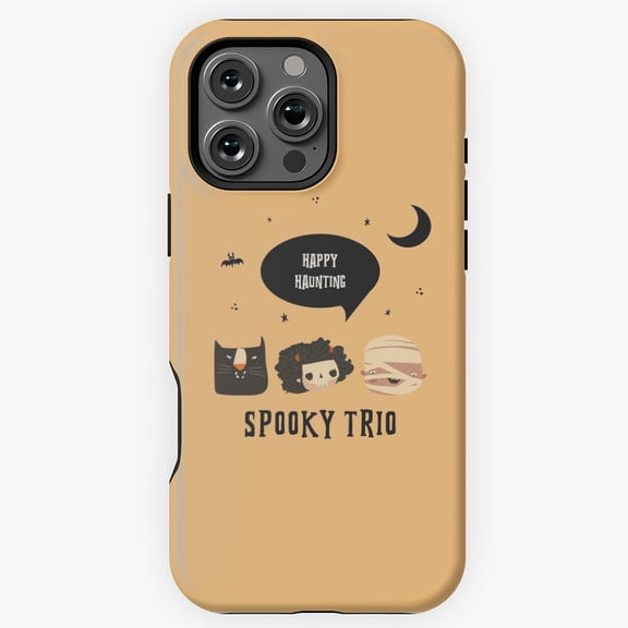 Happy Halloween Holiday Spooky Trio Happy Haunting Phone Case for iPhone 16 15 14 13 12 11 Pro Max M5911479