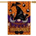 thumbnail image 1 of Happy Halloween House Flag 28 x 40 Inch Gnome Witch Bat Decorative Double Sided Burlap Flag for Farmhouse Yard Holiday Decoration, 1 of 5