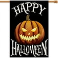 thumbnail image 1 of Happy Halloween House Flag 28x40 Inch Burlap Vertical Double Sided, Scary Pumpkin Holiday Yard Outdoor Decoration DF092-28, 1 of 5
