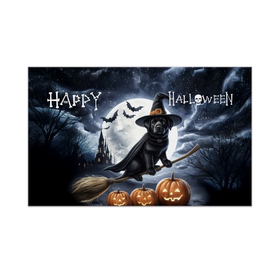 Happy Halloween Labrador Retriever Witch Pumpkins Bats Doormat Lab Dog Lover Gifts Indoor Outdoor Welcome Mat - 13012