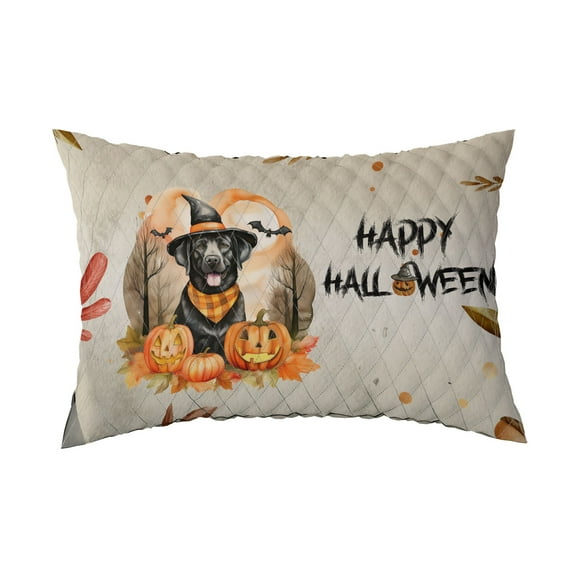 Happy Halloween Labrador Retriever Witches Hat Pumpkin Carving Quilt Pillowcase Lab Dog Lover Gifts Throw Pillow Cover Bed Home Decor - 02019