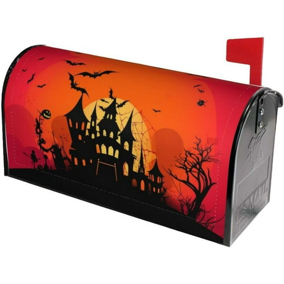 Happy Halloween Mailbox Covers Standard Size Magnetic Mail Cover Letter Post Box 21x18 in Mailwrap for Outside Garden Home Decor